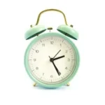 green and white alarm clock
