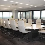 white and gray office rolling chairs