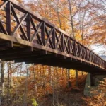 brown wooden bridge over river