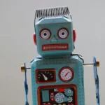 blue plastic robot toy