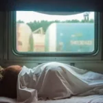 woman sleeping on trailer