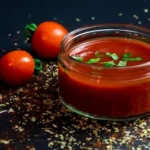 tomato and tomato puree with parsley in bowl