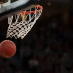 ball under basketball ring