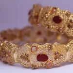 gold and diamond studded bracelet