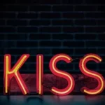 red Kiss neon signage