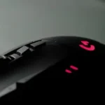 a close up of a computer mouse on a table