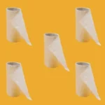 white tissue paper roll on blue background